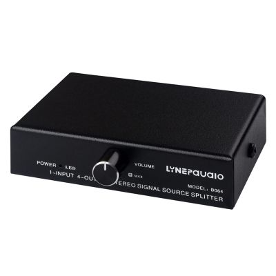 B064 1 in 4 out Audio Signal Distributor Stereo Signal Source Audio Splitter Lossless Output USB 5V Powered 3.5mm Interface,1 Input 4 Output Audio Splitter/83 ( Color : Preto , Size : 3.5mm Interface