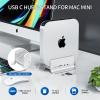USB C Hub, Minisopuru Mac mini Dock Support M.2 NVMe/SATA SSD, 5 in 1 Stand & Docking Station Accessories with 2 USB C 10Gbps Data, TF& SD, M.2 SSD(Not Included) view 3