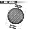 Motoforti Car Audio Speaker Cover, Mesh Subwoofer Grill Horn Guard Protector, 6 Inch, Plastic, Black, 2pcs view 3