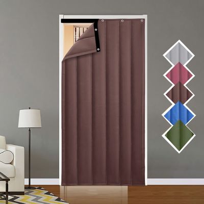 Thermal Patio Door Curtains, Portable Winter Insulated Heavy Duty Doorway Curtain, Windproof Barrier Partition Window Curtain Panels, Blackout Thermal Privacy Screen For Dorm Bedroom Living Room ( Col
