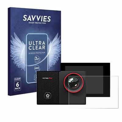 savvies Screen Protector Compatible with Akaso EK7000 Pro Protection Film Clear 6-Pack