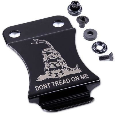 KYDEX Belt Clip for Holsters & Sheaths  (Flush Mount Design - w/Don't Tread On Me Engraving) - (Metal) - (Inside-The-Waistband/IWB) - (Fits 1.75in Belts) - (w/Mounting Hardware) - (1 Pack)