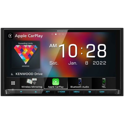 KENWOOD DMX9708S 6.95-Inch Capacitive Touch Screen, Car Stereo, Wired and Wireless CarPlay and Android Auto, Bluetooth, AM/FM Radio, MP3 Player, USB Port, Double DIN, 13-Band EQ, SiriusXM