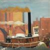 Edward Hopper : Tugboat with Black Smokestack : Archival Quality Art Print view 1