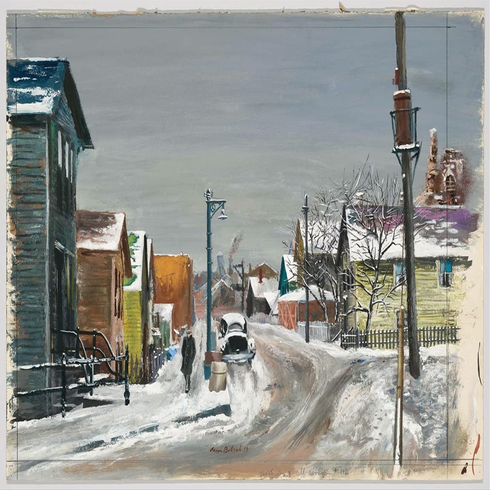 Aaron Bohrod : Chicago Street in Winter : 1939 : Archival Quality Art Print