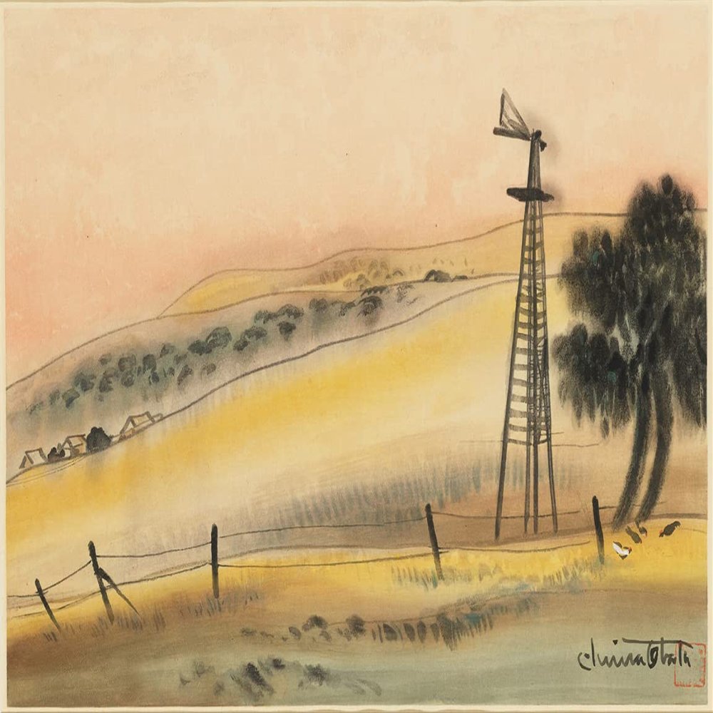 Chiura Obata : Dawn, Knights Ferry, Stanislaus County : Archival Art Print