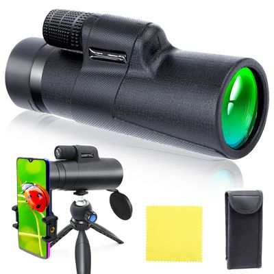 ZTMAK 80x100 Monocular for Adults,High Power Monocular Telescope with Smartphone Adapter & Tripod& Low Night Vision for Bird Watching Stargazing Hunting