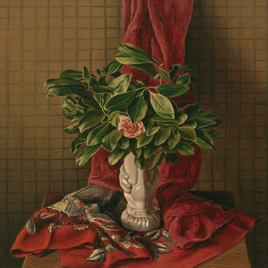 Katherine Schmidt : Laurel and Pink Flower : 1930 : Archival Quality Art Print