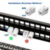 iwillink Blank 48-Port Keystone Patch Panel, 2U 19'' Rackmount/Wallmount with Metal Housing, Includes 24 Blank Inserts for Custom AV/Data Setups view 3