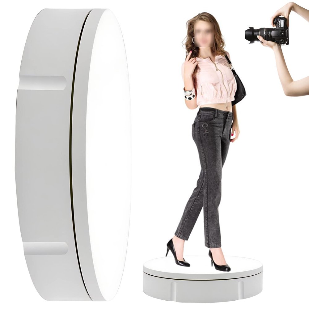 GIZMIT Professional 360 Degree Electric Rotating Turntable for Photography, 30CM Automatic Revolving Platform Perfect for Images, Product Display,White