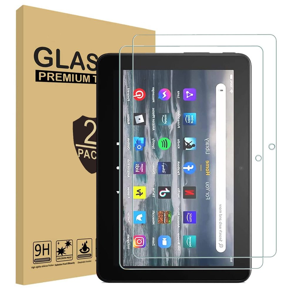 [2 Pack] TDA Trading Screen Protector for Amazon All-New Fire HD 8 Tablet and Fire HD 8 Plus Tablet (12th Generation, 2022 Release) Tempered Glass High Definition Clear Shield, Anti-Scratch, 9H Hardness