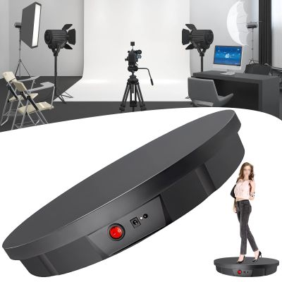 GIZMIT Electric Rotating Turntable, 45/90/180 Degree Motorized Rotating Stand Display Table for Live Video Automatic Revolving Platform with 5 Backgrounds for Photography, Jewelry, Watch,Black