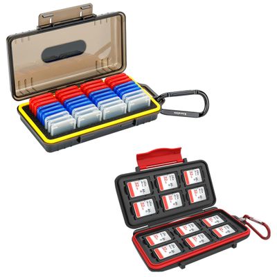 12 Slot Memory Card Holder + New Memory Card Case: Camera Memory Card Holder Memory Card Case