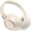LORELEI B-C6 Wireless Over Ear Headphones, 50H Playtime Foldable Lightweight Bluetooth Headsets, Deep Bass, Built-in Microphone, Memory Foam Earmuff, for Travel, Home Office (Beige White) view 1