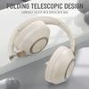 LORELEI B-C6 Wireless Over Ear Headphones, 50H Playtime Foldable Lightweight Bluetooth Headsets, Deep Bass, Built-in Microphone, Memory Foam Earmuff, for Travel, Home Office (Beige White) view 3