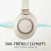 LORELEI B-C6 Wireless Over Ear Headphones, 50H Playtime Foldable Lightweight Bluetooth Headsets, Deep Bass, Built-in Microphone, Memory Foam Earmuff, for Travel, Home Office (Beige White) view 4