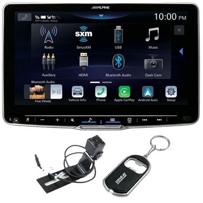 Alpine Halo9 ILX-F509 9" Digital Multimedia Receiver (Does Not Play Discs) and HCE-RCAM-WRA Spare Tire Backup Camera