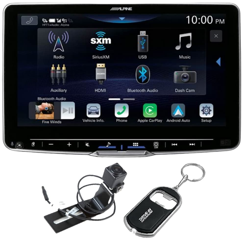 Alpine Halo9 ILX-F509 9" Digital Multimedia Receiver (Does Not Play Discs) and HCE-RCAM-WRA Spare Tire Backup Camera