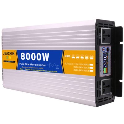 Car Power Inverter 3000W 4000W 5000W 6000W 8000W Pure Sine Wave Inverter Dc 12V 24V 48V to Ac 110V 220V Converter Adapter with Ac Outlets LCD Display Car Inverter,8000W-12Vto220V