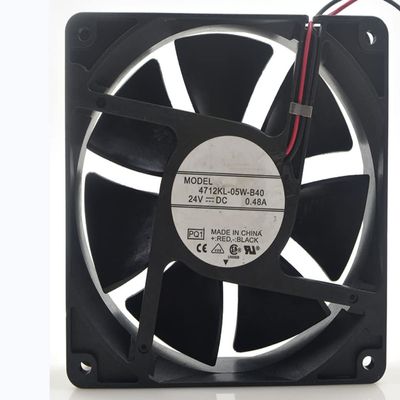 4712KL-05W-B40 24V 0.48A 8.16W 3100RPM 112CFM 120X120X38MM 2-Wire Cooling Fan