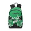 XOZOTY Cheer Cheerleader Green Backpack Personalized Name Laptop Bag Travel Daypack for Kids Adult view 1