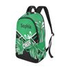XOZOTY Cheer Cheerleader Green Backpack Personalized Name Laptop Bag Travel Daypack for Kids Adult view 2