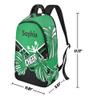 XOZOTY Cheer Cheerleader Green Backpack Personalized Name Laptop Bag Travel Daypack for Kids Adult view 4