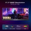MAGICRAVEN 144HZ Portable Gaming Monitor, 17.3" 1080P Laptop Monitor, Dual USB C HDMI Second Computer Screen, VESA Gaming Display with Speakers, Travel Monitor for PS4/5 Xbox Switch MAC PC Phone view 2