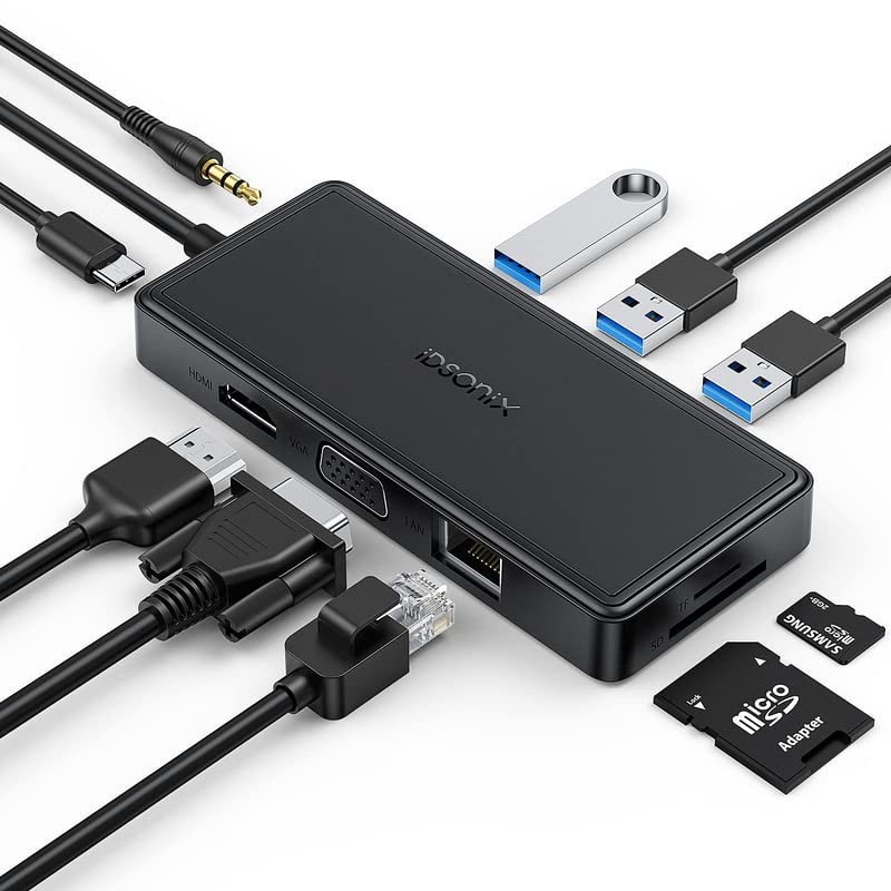 iDsonix USB-C Hub Multi Adapter (10 Port Black)
