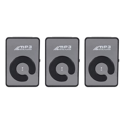 Frobea 3X Mini Mirror Clip USB Digital Mp3 Player Support 8GB SD TF Card Black