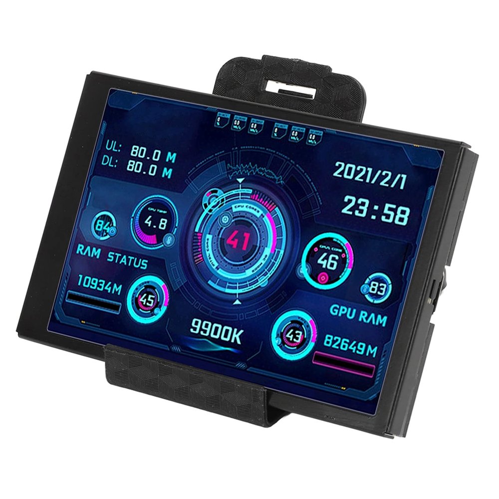 Dpofirs Computer Temp Monitor, 3.5in PC Sensor Panel Display, PC Temperature Display for CPU Hard Disk Data, PC Case Secondary Screen (Black)