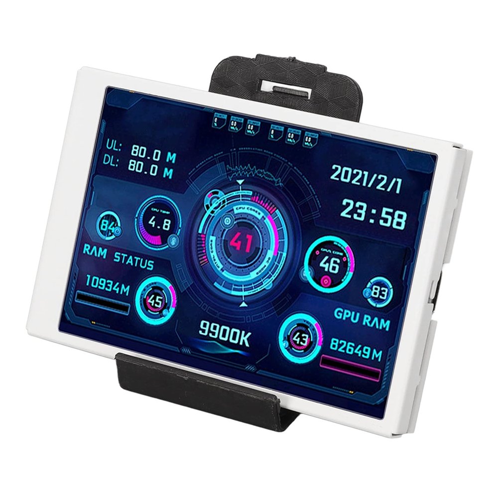 Dpofirs Computer Temp Monitor, 3.5in PC Sensor Panel Display, PC Temperature Display for CPU Hard Disk Data, PC Case Secondary Screen (White)