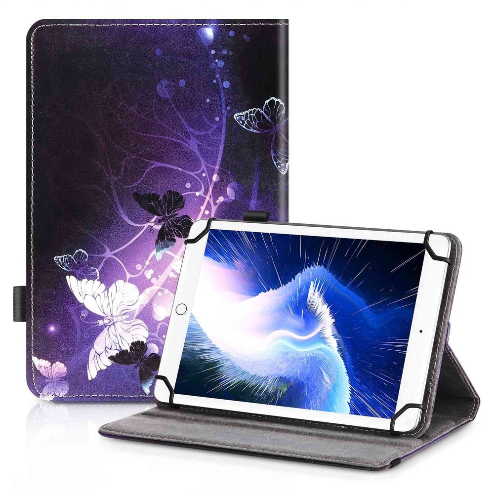 UrbanX 7"-8" Inch Universal Tablet Case, Protective Cover Stand Folio Case for Samsung Galaxy Tab 2 7.0 P3110 7 8 Inch, with 360 Degree Rotatable Kickstand, Multiple Viewing Angles and Stylus Holder