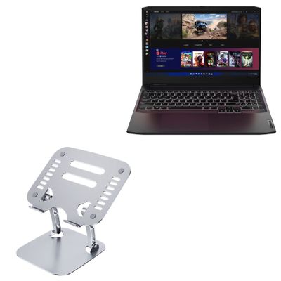 BoxWave Stand and Mount Compatible with Lenovo IdeaPad Gaming 3i (15 in - 82K2) - Executive VersaView Laptop Stand, Ergonomic Adjustable Viewing Angle Metallic Riser - Metallic Silver