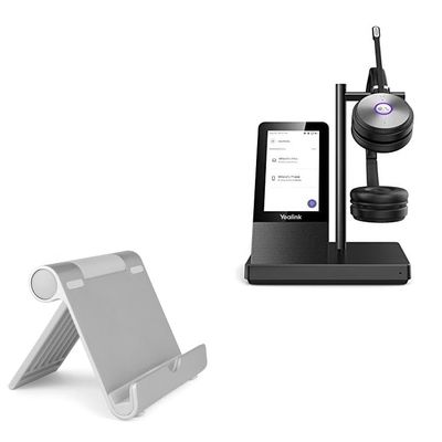 BoxWave Stand and Mount Compatible with Yealink Wireless Headset WH66 (4 in) - VersaView Aluminum Stand, Portable, Multi Angle Viewing Sturdy