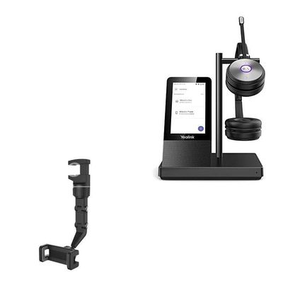 BoxWave Car Mount Compatible with Yealink Wireless Headset WH66 (4 in) - Rearview Mirror Car Mount, Rear View Mirror Adjustable GPS Car Mount - Jet Black