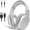 iJoy Ultra Wireless Over-Ear Bluetooth Headphones with Mic, Up to 10 Hours Playtime, Bluetooth Headset 33Ft Range with Backup AUX Cable & SD Slot, Wireless Headphones for Gaming, Work & Gym (Silver) view 1
