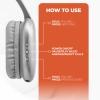 iJoy Ultra Wireless Over-Ear Bluetooth Headphones with Mic, Up to 10 Hours Playtime, Bluetooth Headset 33Ft Range with Backup AUX Cable & SD Slot, Wireless Headphones for Gaming, Work & Gym (Silver) view 3