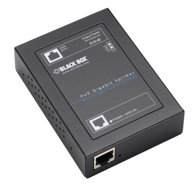 Black Box LPS2001 Gigabit POE Plus Splitter 802.3AT - 5 7.5 9 & 12V DC Out