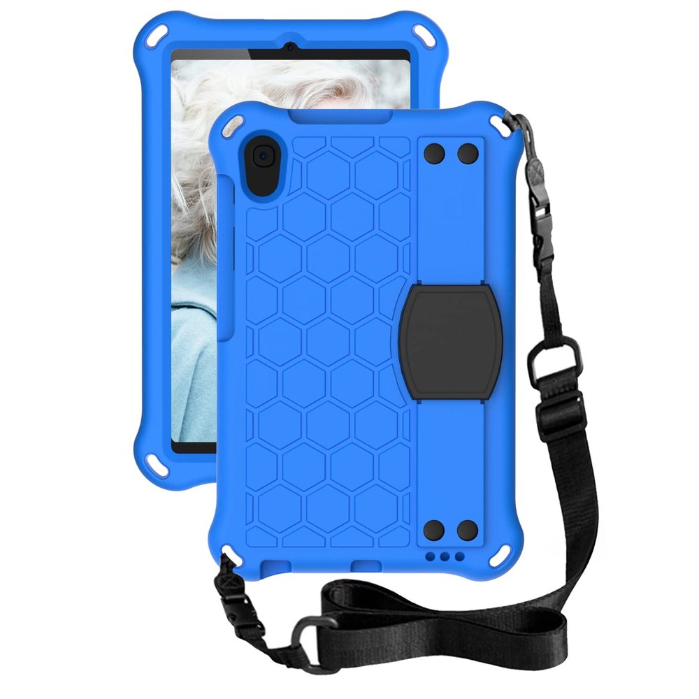 BLCshine Protective Case for Huawei MatePad T8 8.0 Inch 2020, Rugged Shockproof Silicone Protective Cover with Handle Stand and Shoulder Strap for Huawei MatePad T8 2020 - Blue+Black