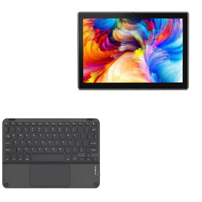 BoxWave Keyboard Compatible with PRITOM Android Tablet M10 (10 in) - SlimKeys Bluetooth Keyboard with Trackpad, Portable Slim TouchPad - Jet Black