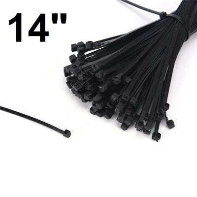 250x 14" Black Zip Ties Nylon Cable Fasteners Locking Plastic Cord Long Lot Pack