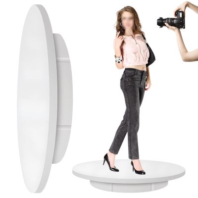 GIZMIT Electric Rotating Turntable for Photography, 360 Degree Motorized Rotating Display Stand, USB Power Cable, Rotating Display Stand for Video Shooting Props,White-60cm