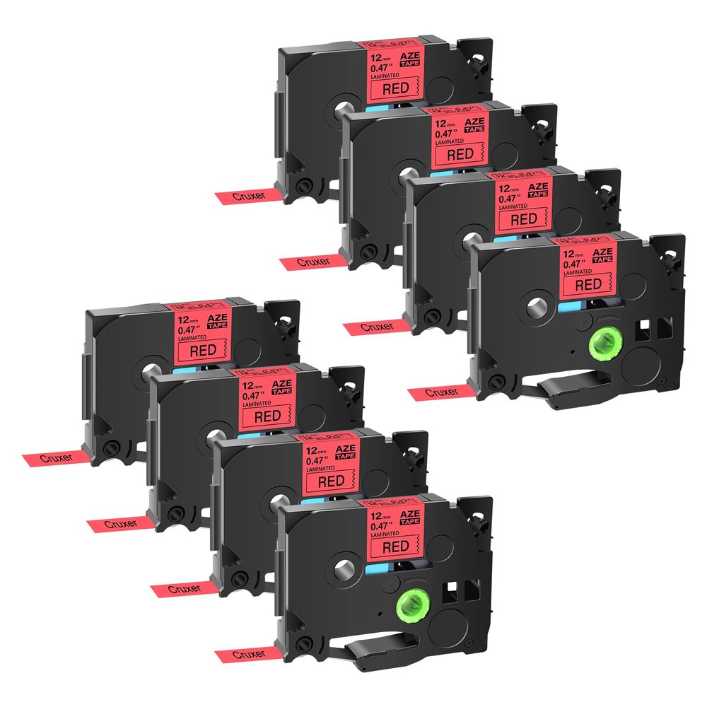 Label Maker Tape Replacement for Brother P-Touch TZe-431 TZ431 Laminated, Black on Red Label Tape AZe Tape 431, 12mm 0.47" 1/2" x 26.2ft, Compatible with PTH110, PT1230, PTP300BT, PTD210, 8 Pack
