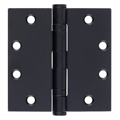 BRINKS Commercial - 4 1/2" Ball Bearing Door Hinge, Matte Black Finish - Smooth Opening and Closing for Light to Medium Weight Doors