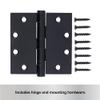 BRINKS Commercial - 4 1/2" Ball Bearing Door Hinge, Matte Black Finish - Smooth Opening and Closing for Light to Medium Weight Doors view 3