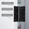 BRINKS Commercial - 4 1/2" Ball Bearing Door Hinge, Matte Black Finish - Smooth Opening and Closing for Light to Medium Weight Doors view 4