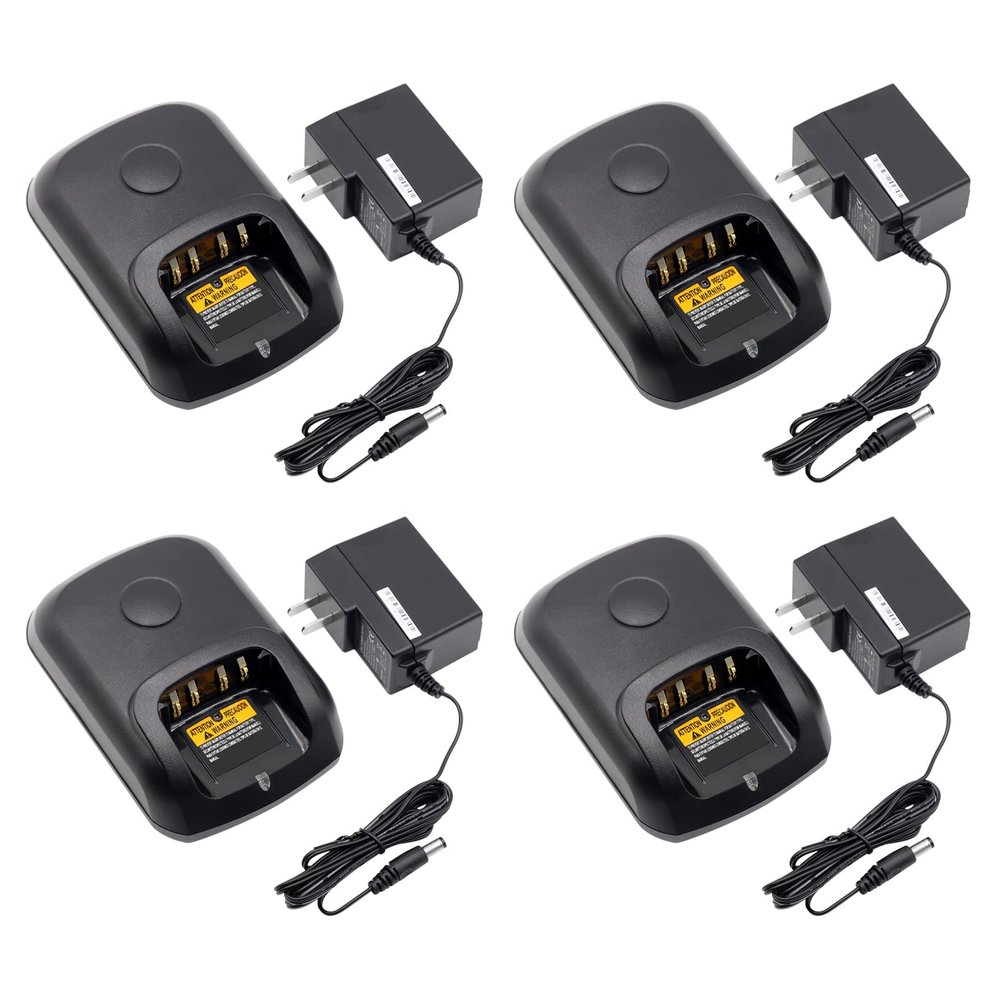 (4PCS) WPLN4232 Charger WPLN4226 [Upgraded] for Motorola PMNN4409 PMNN4409AR PMNN4491 PMNN4491B PMNN4412 PMNN4424 PMNN4488 PMNN4448AR NNTN8128 NNTN8129 NNTN8287 NNTN8359 Battery Charger