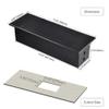 Brush Connectivity Box Conference Table Power Box with 3 Power Socket+ 1 USB-A and Type C Charger+1 CAT6+ 1 HDMI/USB-C Data(Black) (Flip up) view 4