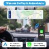 11.26 Inch Dashcam Front and Rear View Mirror Camera, Wireless CarPlay Android Auto Screen, Rearview Mirror Dash Cam with Bluetooth/Dual Cameras/AUX/Split Screen/Voice Control/1080P Backup Camera view 2